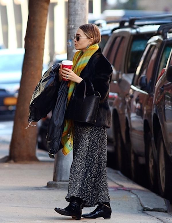  photo Olsens-Anonymous-Blog-Ashley-Olsen-Mixed-Prints-And-Textures-In-Nyc-New-York-City-Stripes-Fur-Coat-Print-Maxi-Skirt-Patent-Leather-Boots-2.jpg