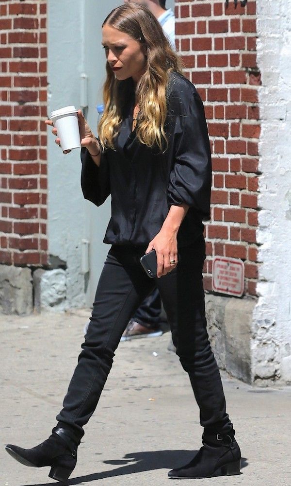 Olsens Anonymous Blog Style Fashion Get The Look Mary-Kate And Ashley Olsen In NYC With Classic All Black Looks MK Silk Satin Button Down Jeans Denim Suede Boots Wavy Hair Candid photo Olsens-Anonymous-Blog-Style-Fashion-Get-The-Look-Mary-Kate-And-Ashley-Olsen-In-NYC-With-Classic-All-Black-Looks-MK-Silk-Satin-Button-Down-Jeans-Denim-Suede-Boots-Wavy-Hair.jpg