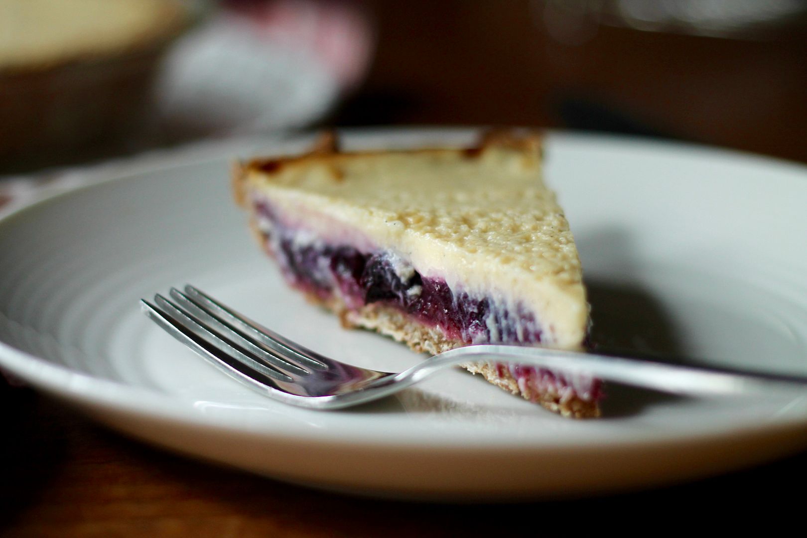 Blue-barb Custard Pie with Oatmeal Cookie Crust | Korena in the Kitchen