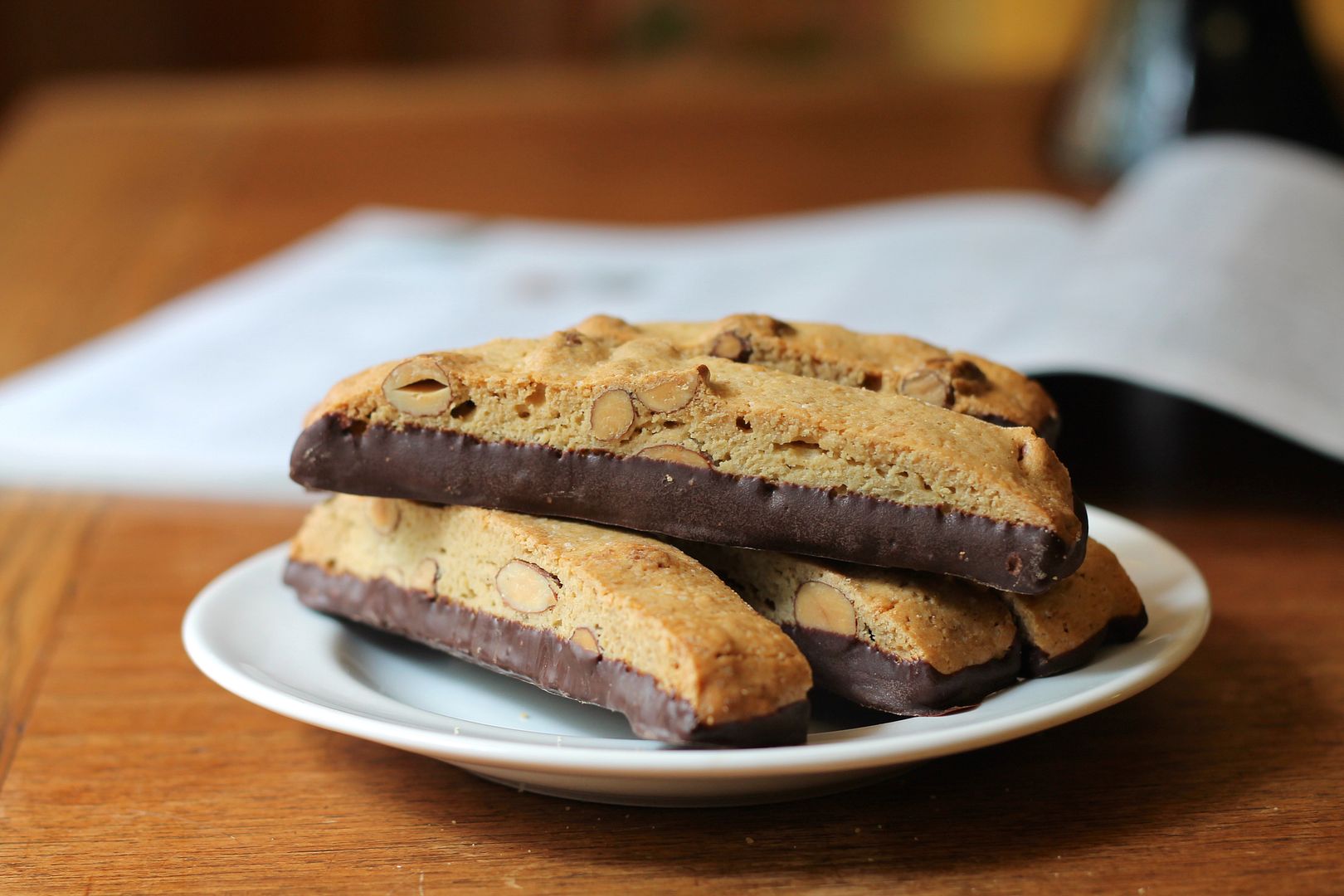 Chocolate-Dipped Vanilla-Almond Sourdough Biscotti | Korena in the Kitchen