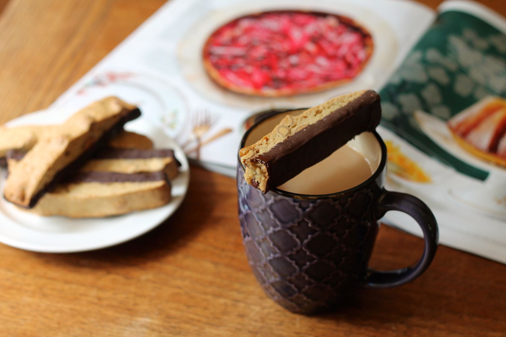 Chocolate-Dipped Vanilla-Almond Sourdough Biscotti | Korena in the Kitchen