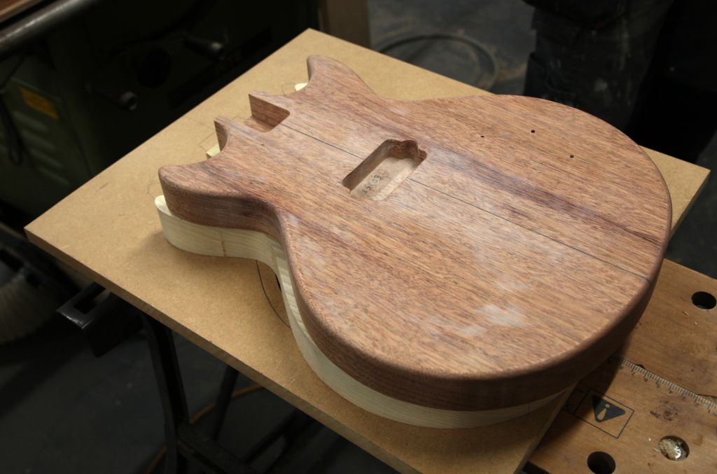A completed Gordon Smith GS body ready for the neck to be installed.