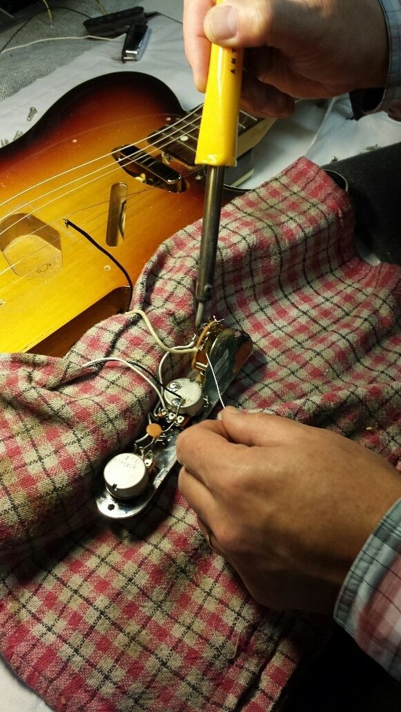Installing a set of Bare Knuckle Tele pickups step three