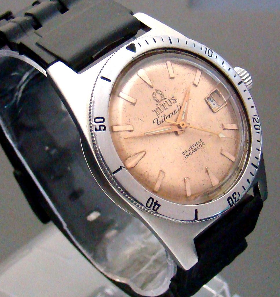 vtg 1965 titus deepdiver automatic cal eta 2472 ss mens vtg 1965 titus deepdiver automatic cal eta 2472 ss mens