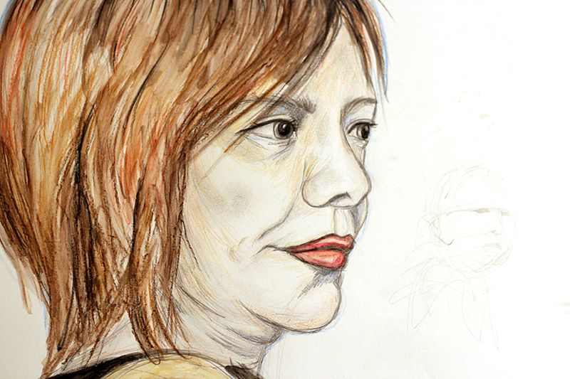 Portrait drawn in drawing class