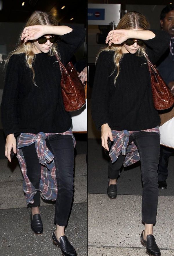 Olsens Anonymous Blog Ashley Olsen 6 Ways To Wear Plaid Shirt Tied At Waist Like Olsen Twins Airport Black Sweater
Denim Black Leopard Loafer Flat Slip Ons Black Sunglasses Candid Brown Leather Bag The Row Faded Blue Red Shirt photo Olsens-Anonymous-Blog-Ashley-Olsen-6-Ways-To-Wear-Plaid-Shirt-Tied-At-Waist-Like-Olsen-Twins-Airport-Black-Sweater.jpg