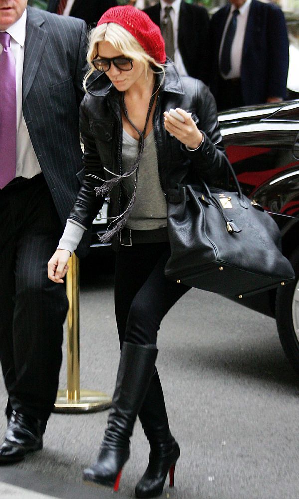 Olsens Anonymous Blog Ashley Olsen Statement Beanie Red Hat Hermes Bag Leather Jacket Grey Tee Denim Christian Louboutin Knee High Boots Paris Style photo Olsens-Anonymous-Blog-Ashley-Olsen-Statement-Beanie-Red-Hat-Hermes-Bag-Leather-Jacket-Grey-Tee-Denim-Christian-Louboutin-Knee-High-Boots.jpg