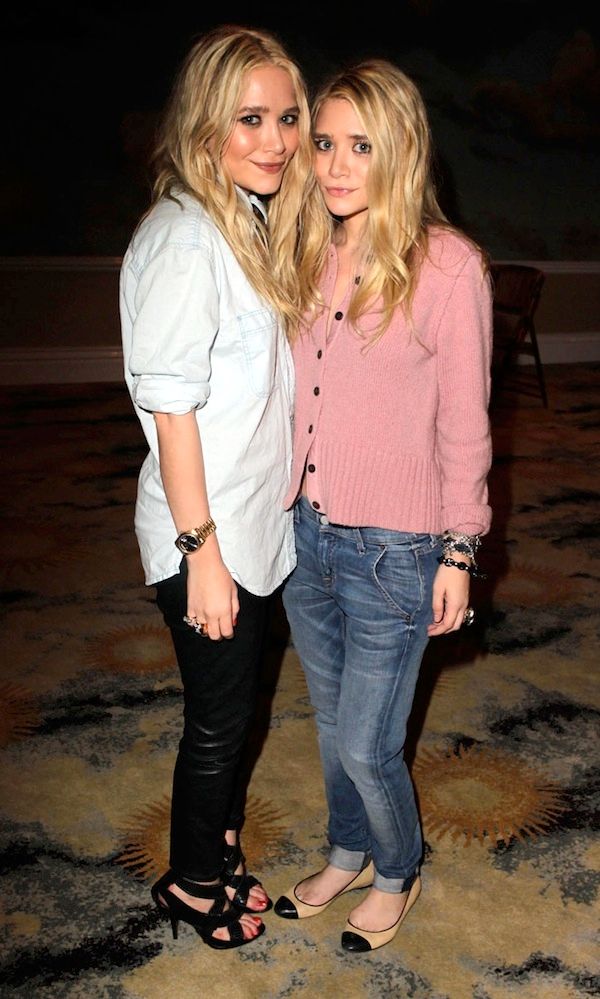 Olsens Anonymous Blog Mary Kate And Ashley Olsen Chambray Shirt Leather Pants Pink Sweater Denim Textile Elizabeth And James Celebration Event Wavy Hair Gold Watch Chain Ribbon Bracelet Cap-Toe Flats Black Leather Strappy Givenchy Heeled Sandals photo Olsens-Anonymous-Blog-Mary-Kate-And-Ashley-Olsen-Chambray-Shirt-Leather-Pants-Pink-Sweater-Denim.jpg