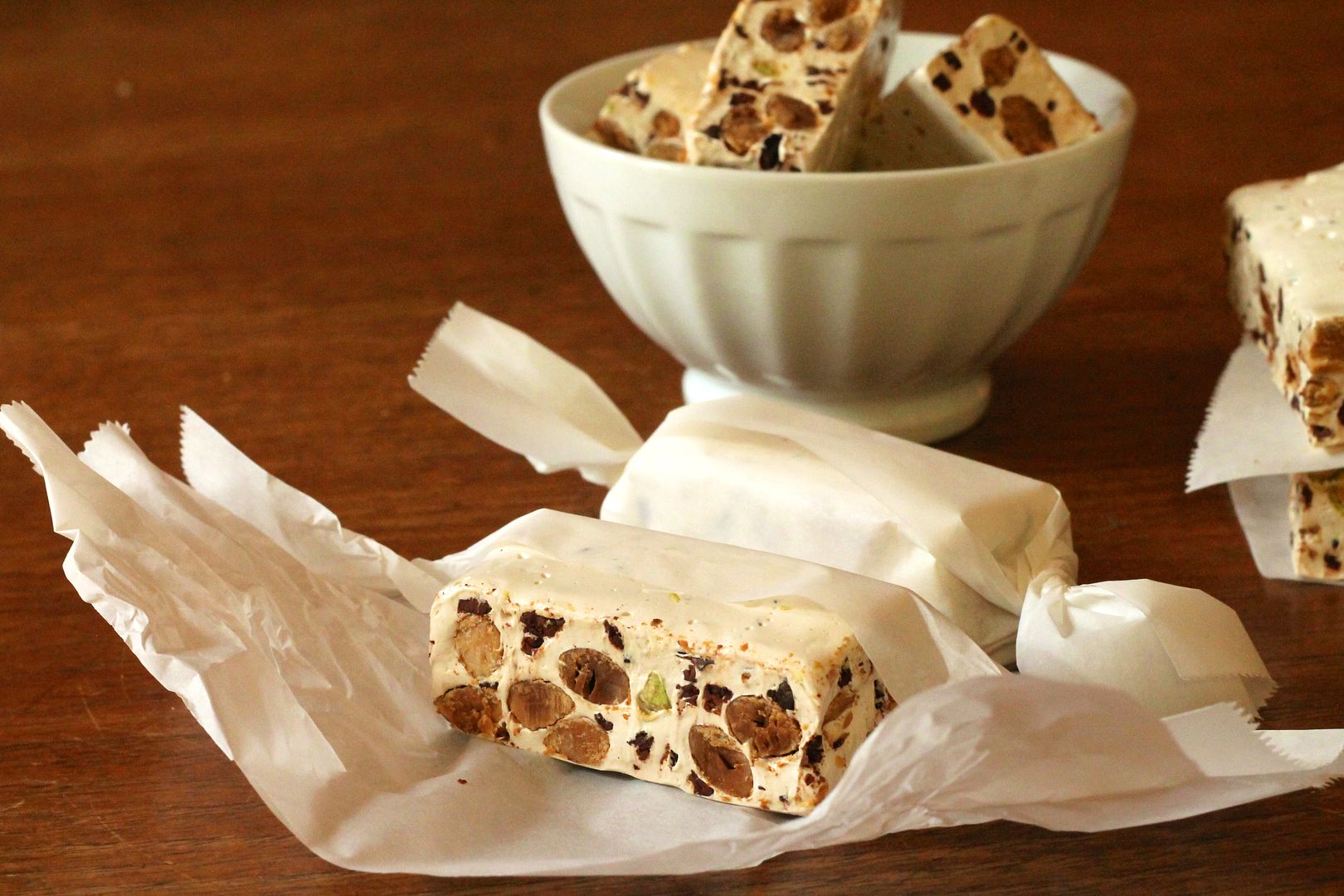 Nougat Torrone with Almonds, Pistachios and Cocoa Nibs | Korena in the Kitchen