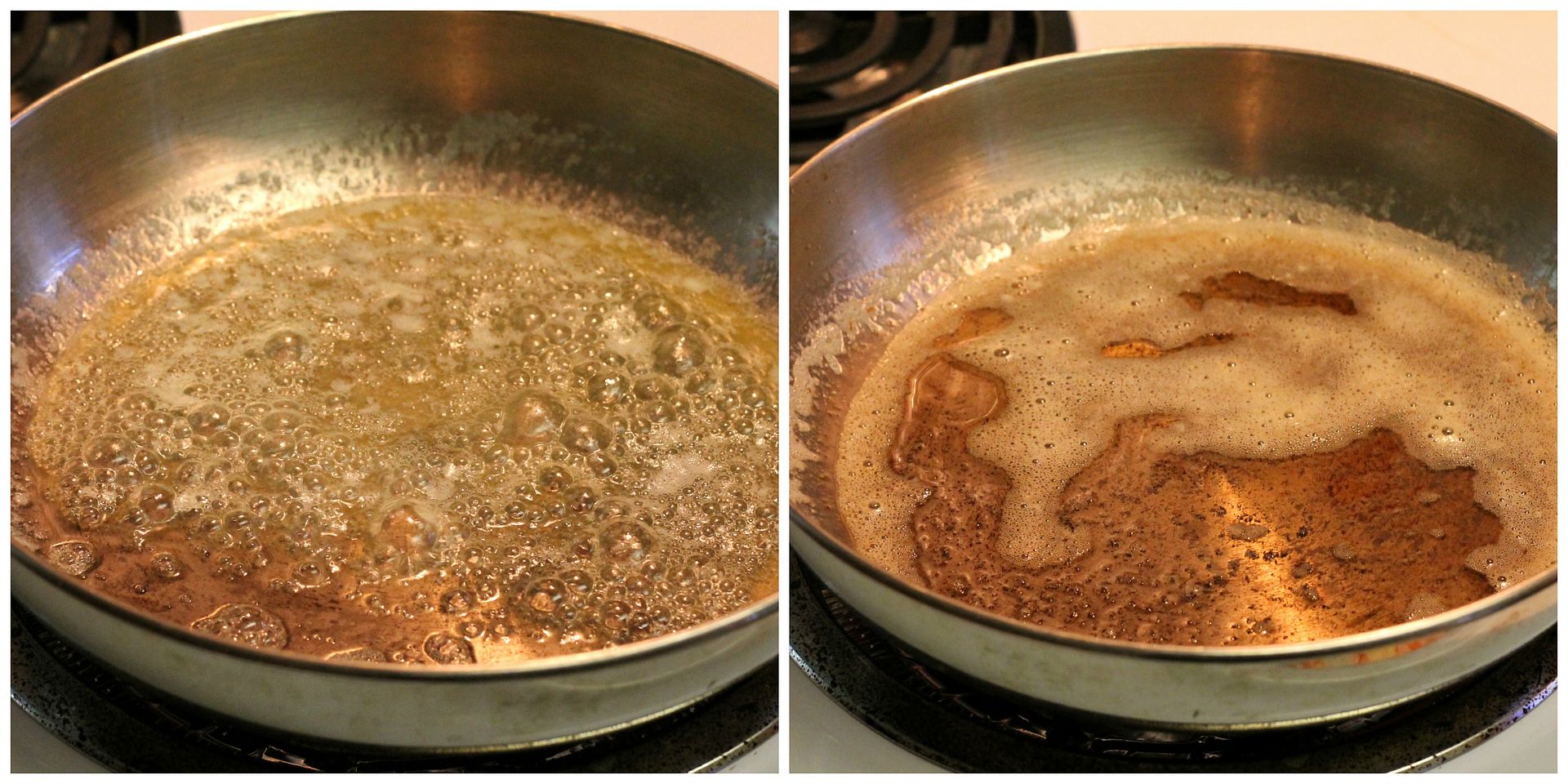 browned butter in a skillet