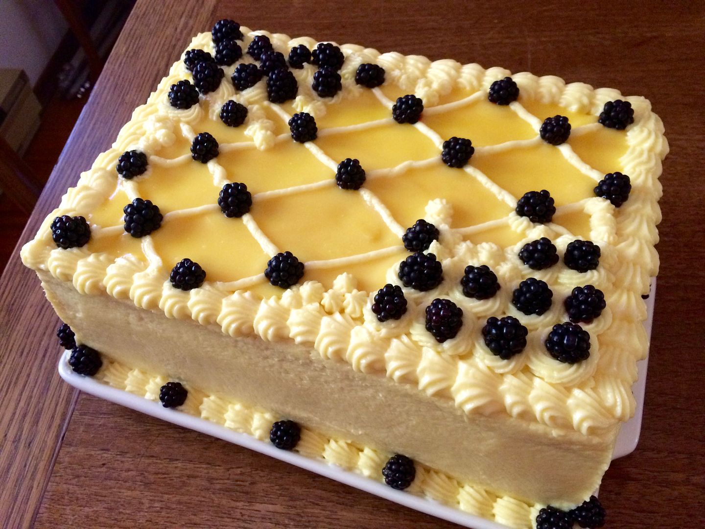 Lemon-Blackberry Cake with Lemon Buttercream | Korena in the Kitchen