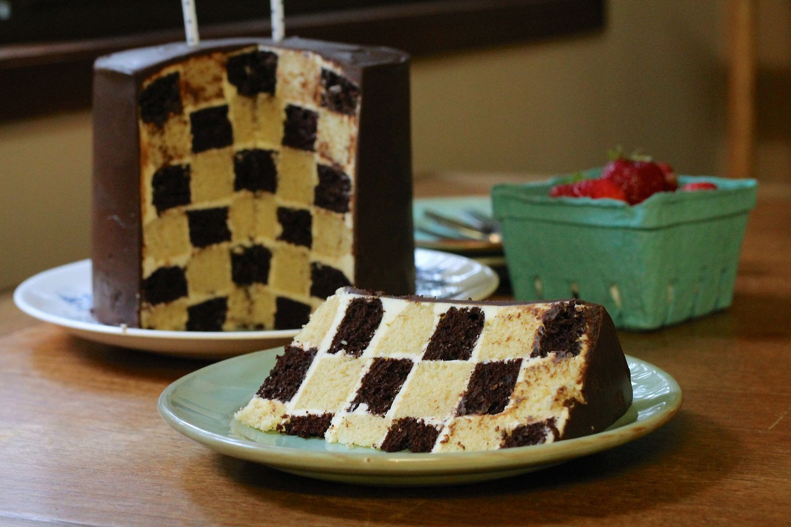 Chocolate & Vanilla Checkerboard Cake | Korena in the Kitchen