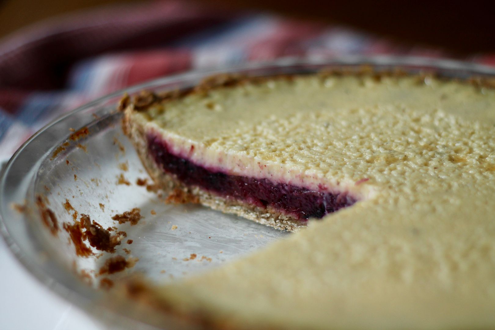 Blue-barb Custard Pie with Oatmeal Cookie Crust | Korena in the Kitchen