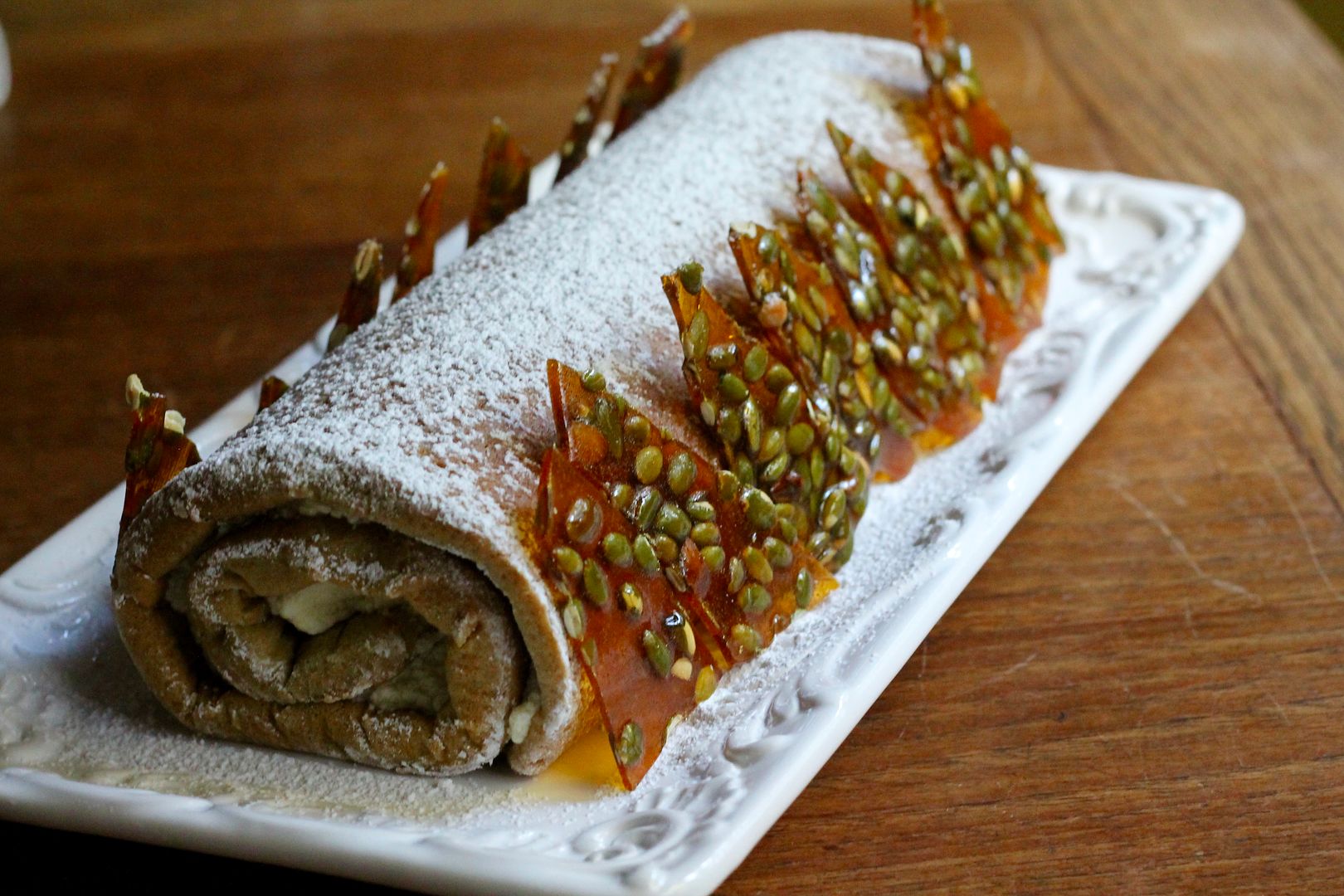 Spiced Pumpkin Roulade with White Chocolate & Mascarpone | Korena in the Kitchen