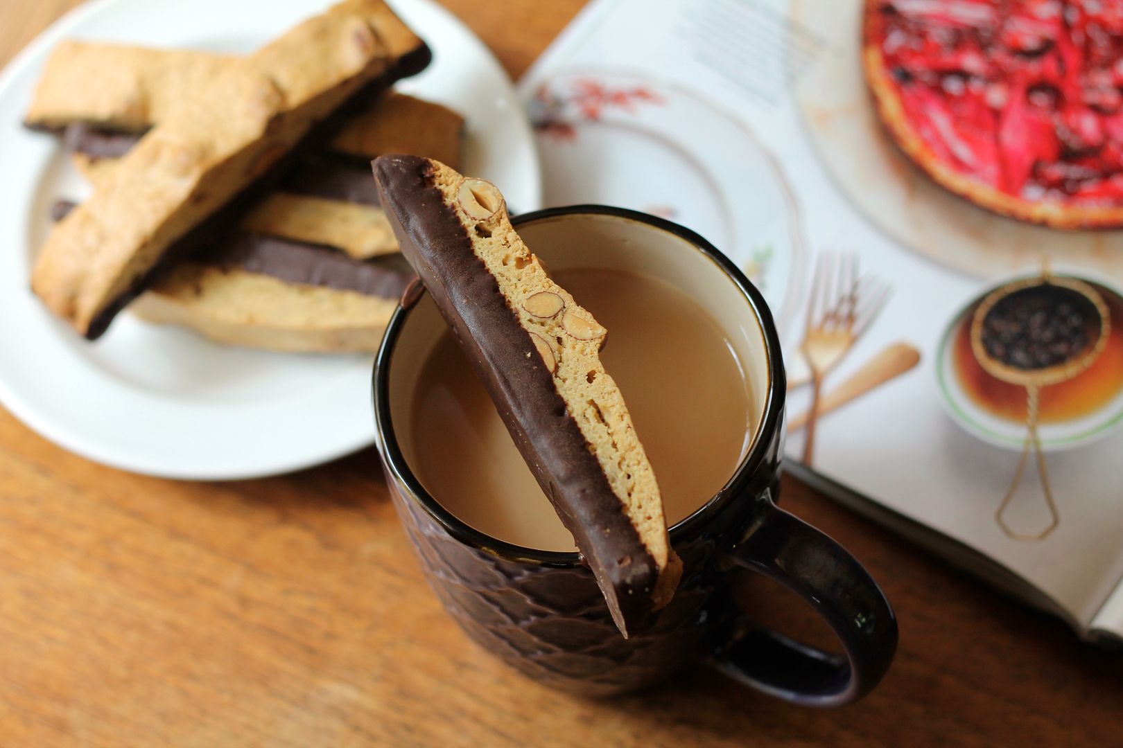 Chocolate-Dipped Vanilla-Almond Sourdough Biscotti | Korena in the Kitchen