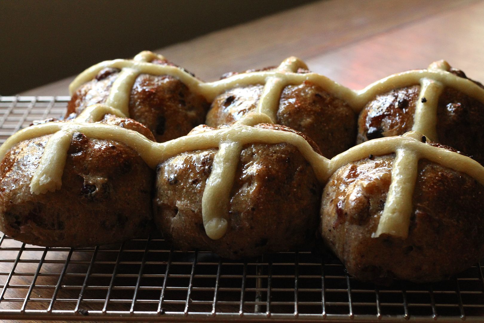 Sourdough Cider Hot Cross Buns with Chocolate Chunks | Korena in the Kitchen