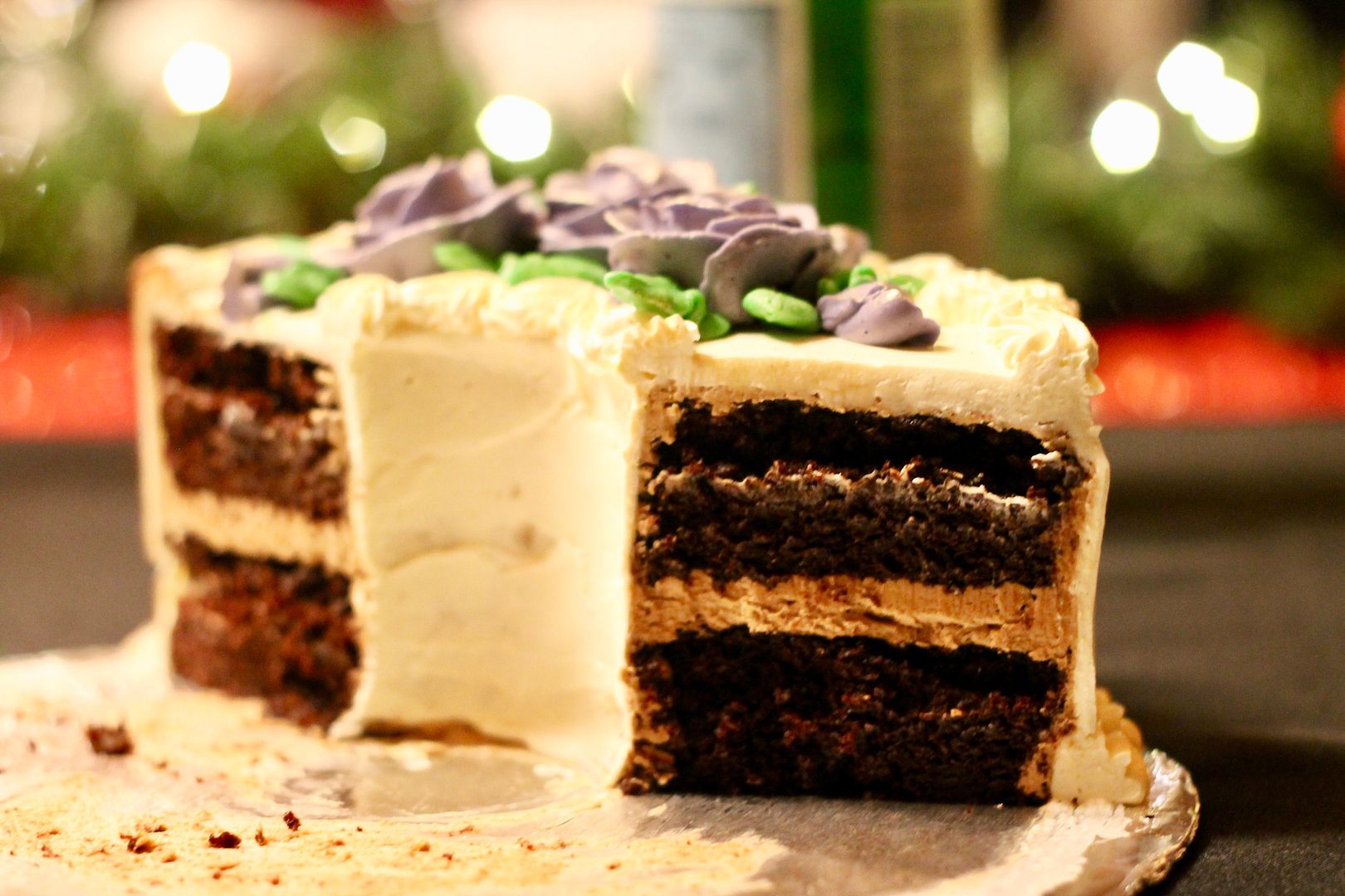 Chocolate Mocha Layer Cake with Vanilla Buttercream | Korena in the Kitchen