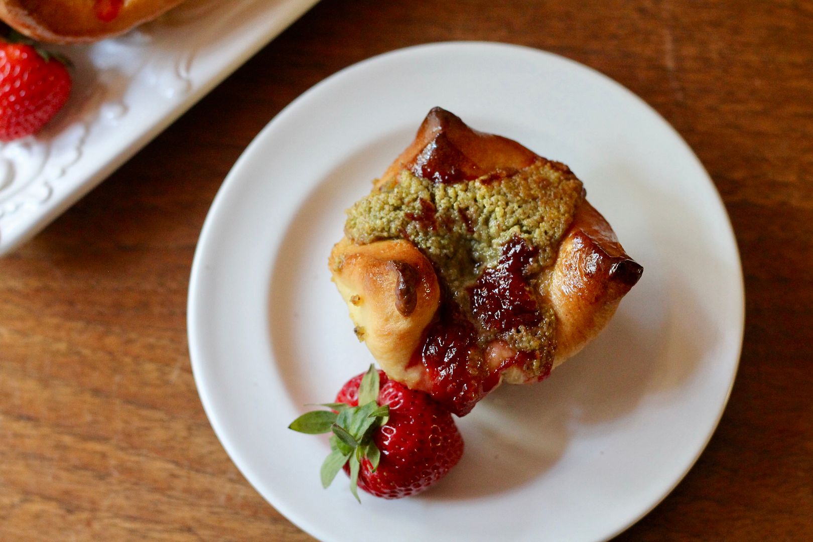 Pistachio, Rose & Strawberry Buns | Korena in the Kitchen