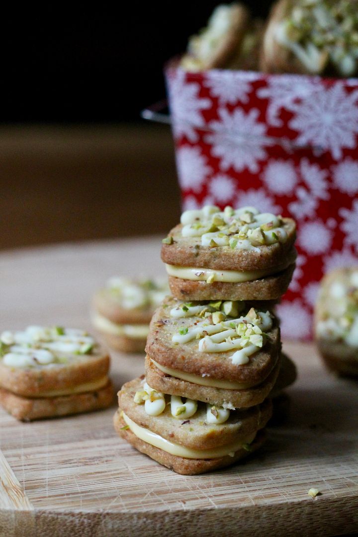 Lemon Cream Pistachio Sandwich Cookies | Korena in the Kitchen