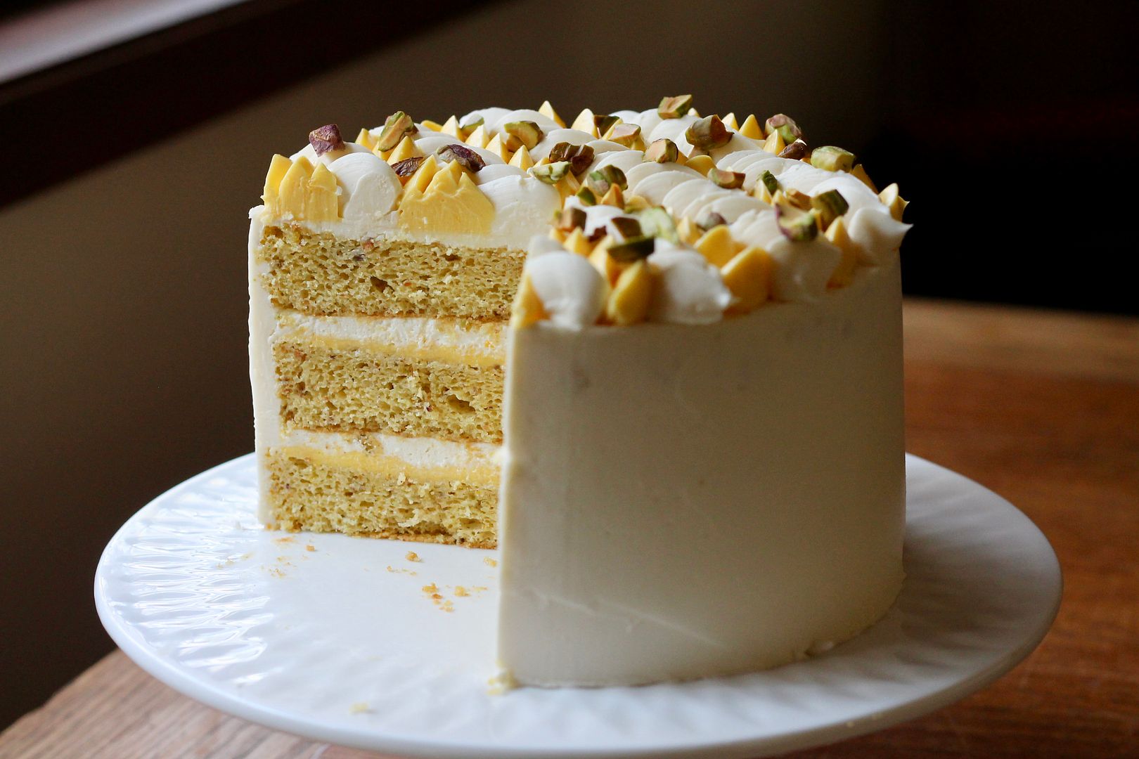 The Goldilocks Cake {Lemon Pistachio Layer Cake} | Korena in the Kitchen