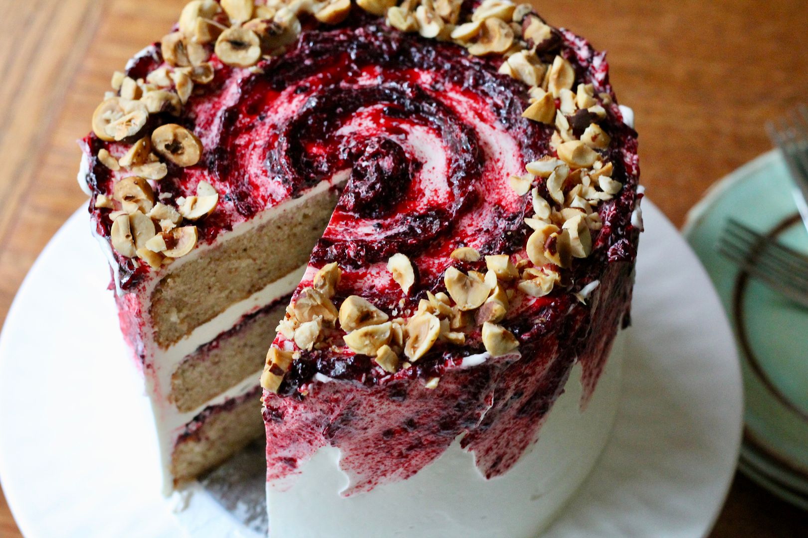 Blackberry Hazelnut Layer Cake | Korena in the Kitchen